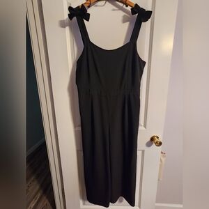 LOFT Black Jumpsuit with Bow Straps